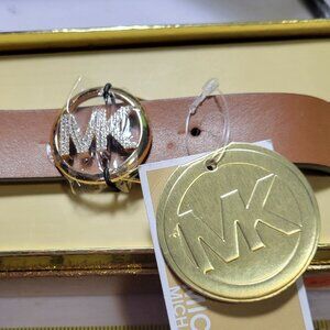 Michael Kors brown pave logo belt size S/M